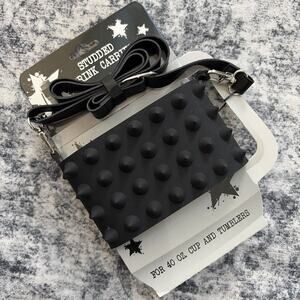 Hot Topic Black Silicone Studded 40oz Tumbler Cup Drink Carrier Emo Punk Goth